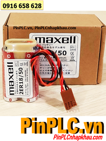 Maxell 2ER18/50 (2viên kết đôi), Pin nuôi nguồn PLC Maxell 2ER18/50 lithium 3.6v 7300mAh /Xuất xứ NHẬT